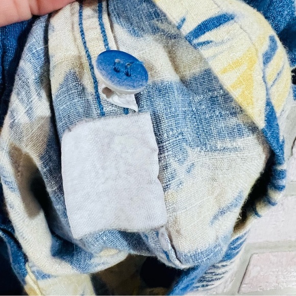 Vintage Jams World Men’s Edition Blue Palm Tree Print Short Sleeve Button Down M - Picture 6 of 6